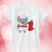 Kleur Guard Cat Rood Wit T-shirt