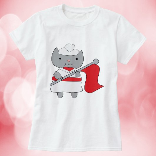 Kleur Guard Cat Rood Wit T-shirt