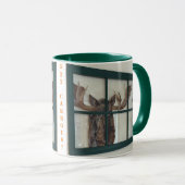 Kleur Handbeschilderd Moose Afbeelding in Venster  Mok (Voorkant rechts)