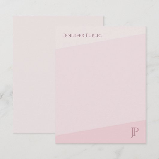 Kleur Harmonie Monogram Eenvoudige Moderne Sjabloo Notitiekaartje (Voorkant / Achterkant)