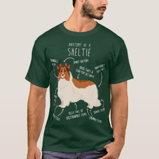 Kleur Headed White Sheltie Shetland Sheepdog Anato T-shirt