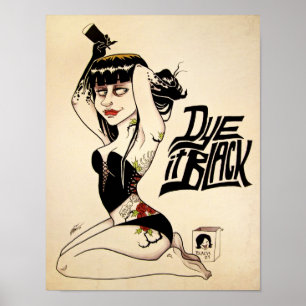 Kleur het zwart poster