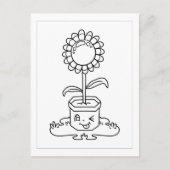 Kleur-ik-wrijvende zonnebloem | ActiviteitenKaarte Briefkaart (Voorkant)
