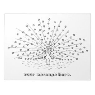 Kleur in een Peacock Tekening Kleurstoffen Notitie Notitieblok