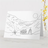 Kleur in Kerstmislandschap Kaart (Gele Bloem)