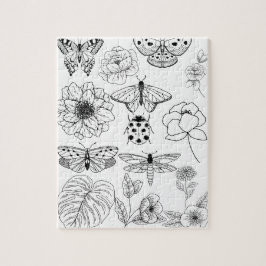 Kleur in uw eigen tuinpuzzel legpuzzel