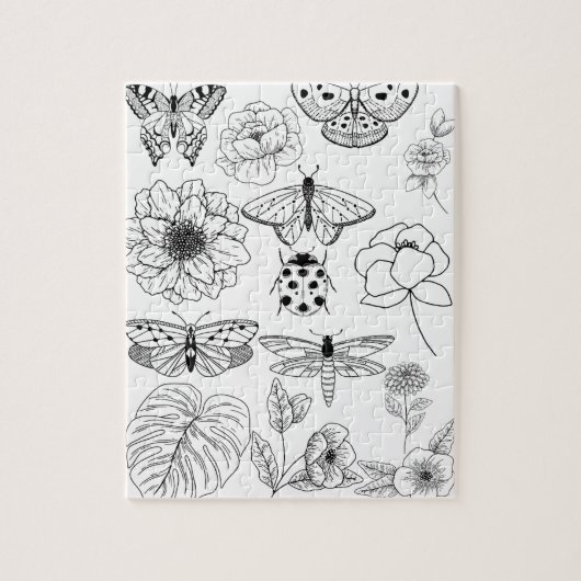 Kleur in uw eigen tuinpuzzel legpuzzel (Verticaal)
