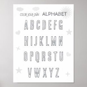 Kleur je eigen ABC Poster