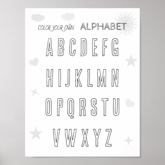 Kleur je eigen ABC Poster (Voorkant)