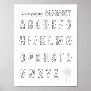 Kleur je eigen ABC voor kinderen Poster