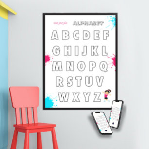 Kleur je eigen ABC voor kinderen Poster