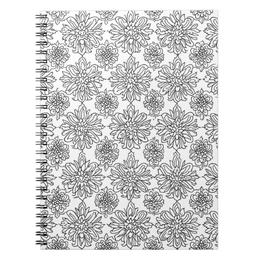 Kleur-je-eigen bloemenpatroon notitieboek (Voorkant)