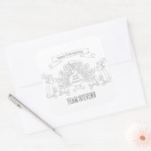 Kleur je eigen Happy Thanksgiving Scene Vierkante Sticker (Envelop)
