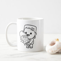 Kleur je eigen Kawaii Frankenstein Popsicle