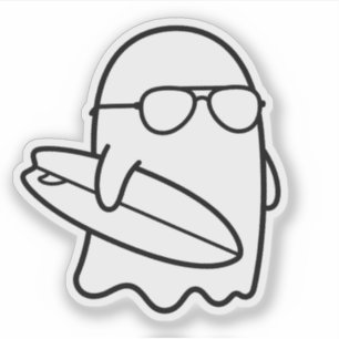 Kleur Je Eigen Kawaii Geest Surfer Summerween Sticker
