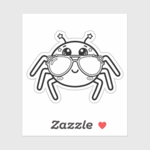 Kleur Je Eigen Kawaii Spinbril Zonnebril Sticker