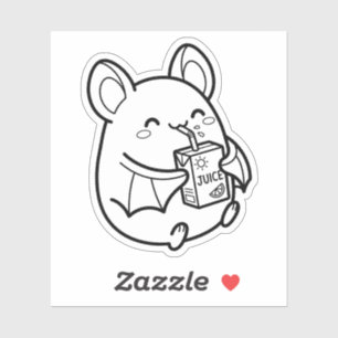 Kleur Je Eigen Kawaii Vleermuis Sap Verpakking Zom Sticker