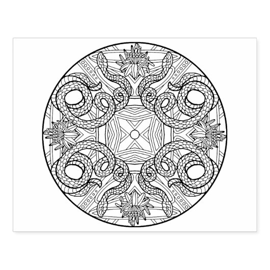 Kleur je eigen kleurboek Design Snake Rubberstempel (Afrduk)