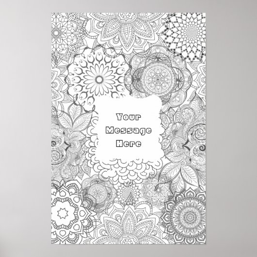 Kleur je eigen Mandala Poster (Voorkant)