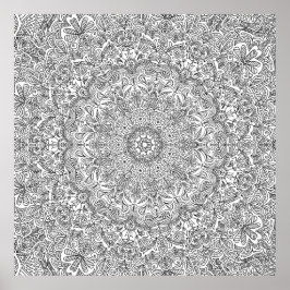 Kleur je eigen Mandala! Poster