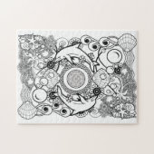 kleur je eigen puzzle mandala legpuzzel (Horizontaal)