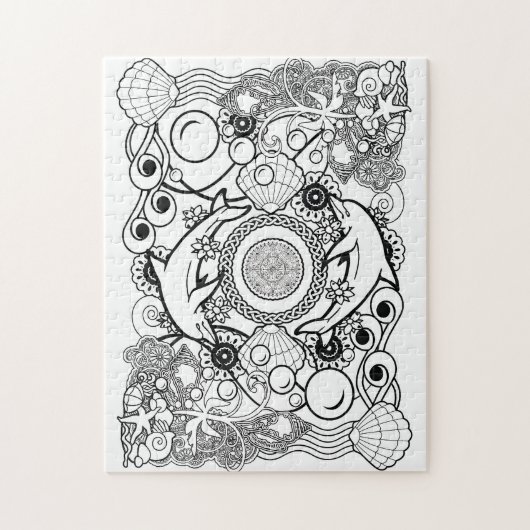 kleur je eigen puzzle mandala legpuzzel (Verticaal)