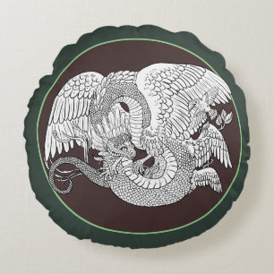 Kleur je eigen Quetzacoatl Rond Kussen