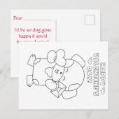 kleur je eigen valentijn voor kinderen briefkaart (Voorkant / Achterkant)