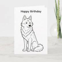 Kleur je eigen verjaardagsauto wolf ontwerp