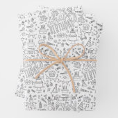 Kleur je eigen verjaardagscadeau inpakpapier (In situ)