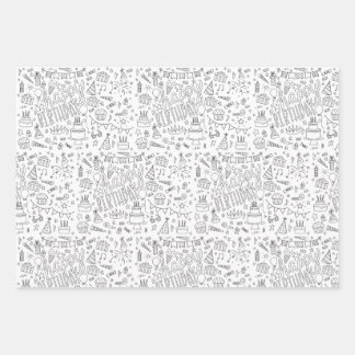 Kleur je eigen verjaardagscadeau inpakpapier vel