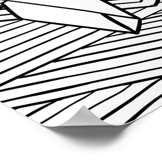 Kleur jezelf of Hanging als een Black & White Art Poster (Hoek)