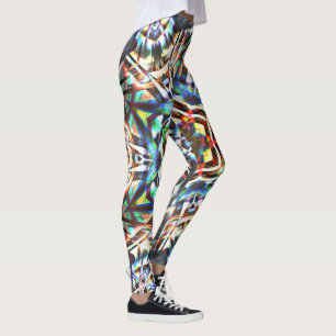 Kleur Kaleidocope met textuur die canvas kijkt Leggings