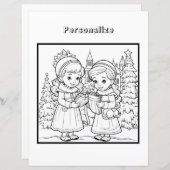 Kleur Kerst Zangers Papieren Blad (Voorkant / Achterkant)