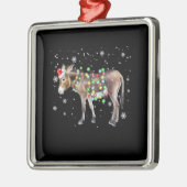 Kleur kerstlampje Donkey | Santa Donkey Gift Metalen Ornament (Links)