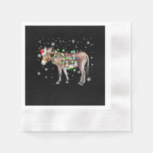 Kleur kerstlampje Donkey   Santa Donkey Gift Servet