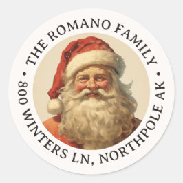 Kleur Kerstman Kerstmis Adres Ronde Sticker