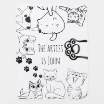 Kleur & knuffel kattendeken