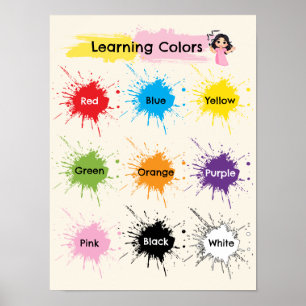Kleur leren educatieve poster