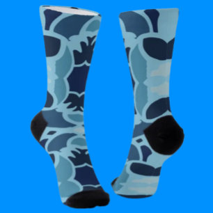 Kleur Leuke Blauwe Collage Crew Soks Sokken