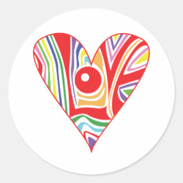 Kleur LIEFDE hart Ronde Sticker