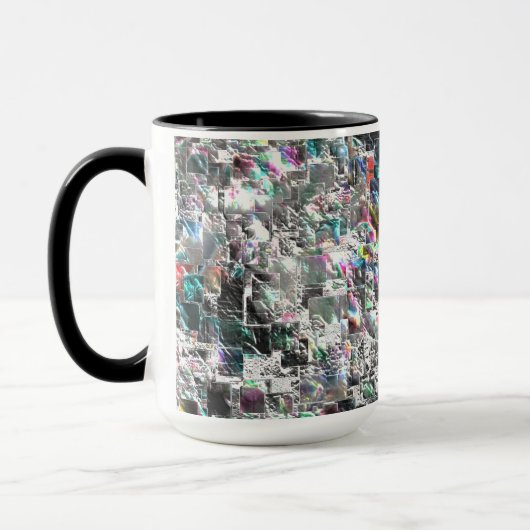 Kleur lijkt op vierkante dvd-snippers, ruwe mozaïe mok (Links)