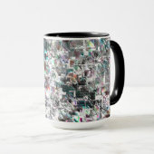 Kleur lijkt op vierkante dvd-snippers, ruwe mozaïe mok (Voorkant rechts)