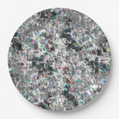 Kleur lijkt op vierkante dvd-snippers, ruwe mozaïe papieren bordje (Voorkant)