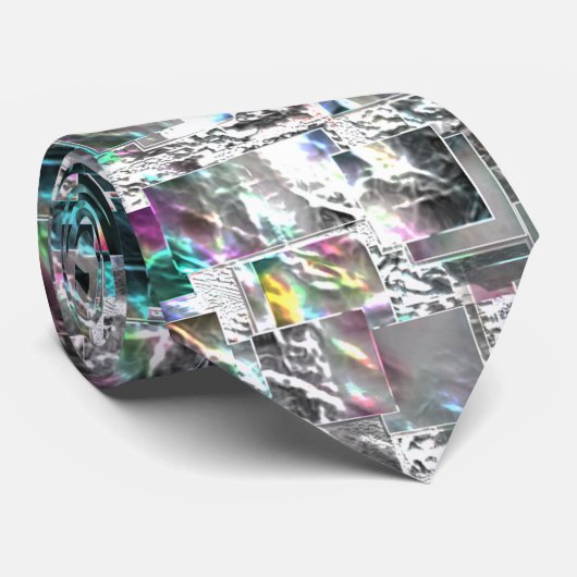 Kleur lijkt op vierkante dvd-snippers, ruwe mozaïe stropdas (Opgerold)