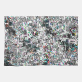 Kleur lijkt op vierkante dvd-snippers, ruwe mozaïe theedoek (Horizontaal)