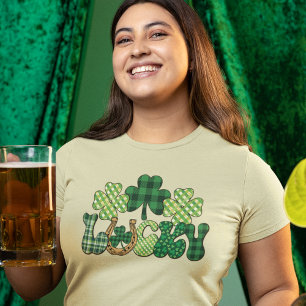Kleur Lucky St Patricks Dag vrouwen T-shirt