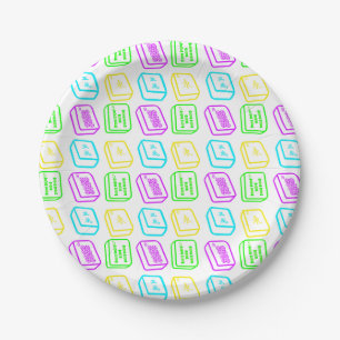 Kleur Mahjong Tegels Borden Papieren Bordje