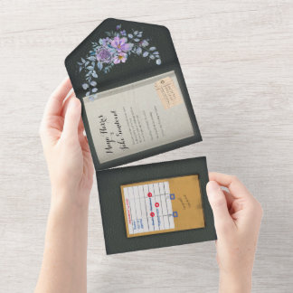 Kleur Match Waterverf Boek Huwelijksuitnodiging All In One Uitnodiging