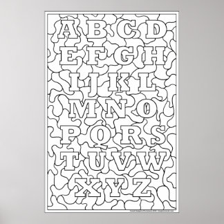 Kleur me! Alfabet Poster